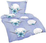 Bellatex, flanelové - 140 × 200, 70 × 90 cm - modrá lilie - Obliečky