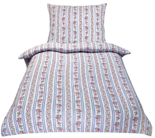 Bellatex Krepové - 140 × 200, 70 × 90 cm - růže v pruhu - Bed Linen - Main image