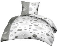 Bellatex Bavlněný satén - 140 × 200, 70 × 90 cm - šedé paprsky - Bed Linen