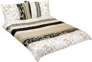 Bellatex Bavlna na dvoudeku - 1x 200 × 220, 2ks 70 × 90 cm - béžové lístky - Bed Linen