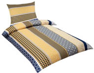 Bellatex Bavlněné - 140 × 200, 70 × 90 cm - pruhy modrožluté - Bed Linen