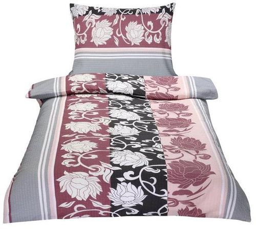 Bellatex Krepové - 140 × 220, 70 × 90 cm - šedorůžová pivoňka - Bed Linen - Main image