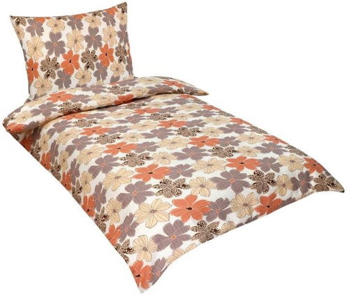 Bellatex Krepové - 140 × 220, 70 × 90 cm - květy medové - Bed Linen - Main image
