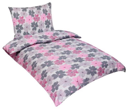 Bellatex Krepové - 140 × 220, 70 × 90 cm - květy růžové - Bed Linen - Main image