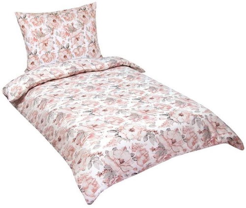 Bellatex Bavlněný satén - 140 × 200, 70 × 90 cm - šedorůžová růže - Bed Linen - Main image