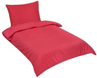 Bellatex Bavlněný satén - 140 × 220, 70 × 90 cm - puntík červený - Bed Linen