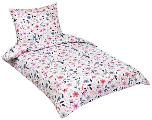 Bellatex Bavlněný satén - 140 × 200, 70 × 90 cm - barevné kvítí - Bed Linen - Main image