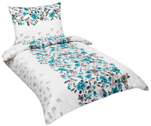 Bellatex Flanelové - 140 × 200, 70 × 90 cm - mentolový květ - Bed Linen - Main image