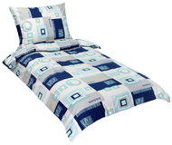 Bellatex Bavlněné - 140 × 200, 70 × 90 cm - modré čtverce - Bed Linen