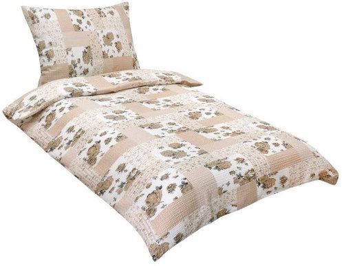 Bellatex Krepové - 140 × 200, 70 × 90 cm - béžový patchwork - Bed Linen - Main image