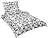 Bellatex Crepe - 140 × 220, 70 × 90 cm - grey flower - Bed Linen