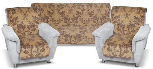 Bellatex Karmela PLUS 2+1 - 150 × 200 cm + 2x 65 × 150 cm - pnoucí květ - hnědookrový - Blanket - Main image