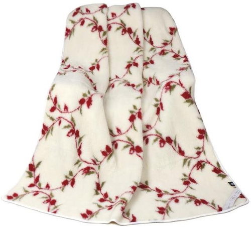 Bellatex European merino geometry 450g/m2 - 155 × 200 cm - climbing flowers - Blanket - Main image