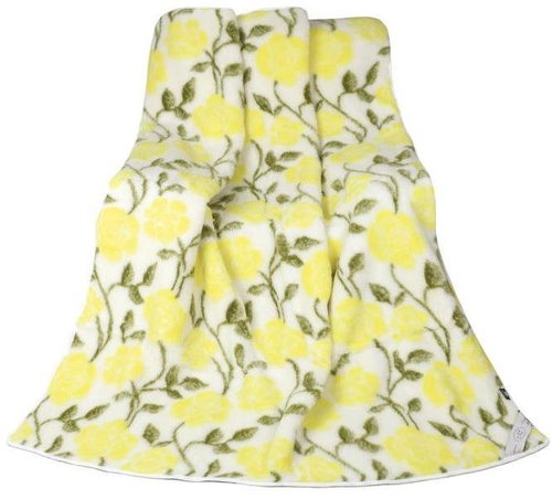 Bellatex Evropské merino geometrie 450g/m2 - 155 × 200 cm - žlutá růže - Blanket - Main image