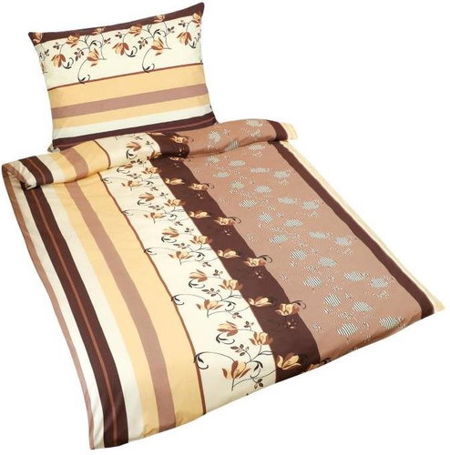 BELLATEX s.r.o. Povlečení bavlna 90/226 N hnědá kytka 140 × 200, 70 × 90 - Bed Linen - Main image