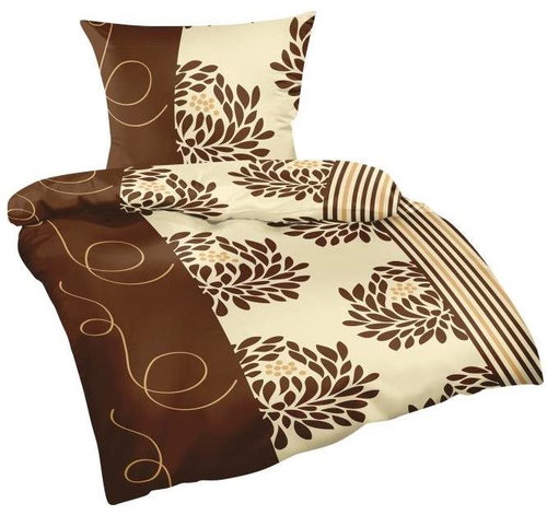 BELLATEX s.r.o. Povlečení bavlna 90/320 N hnědá chryzantéma 140 × 200, 70 × 90 - Bed Linen - Main image