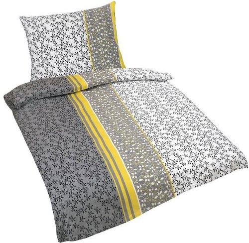 BELLATEX s.r.o. Povlečení bavlna 90/407 N šedá kytička 140 × 200, 70 × 90 - Bed Linen - Main image