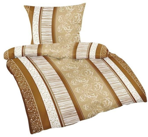 BELLATEX s.r.o. Povlečení bavlna 90/429 N béžovohnědý pruh 140 × 200, 70 × 90 - Bed Linen - Main image