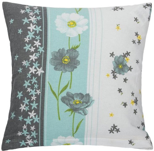 Bellatex s. r. o. Cover 12/561 40×40cm turquoise flower with stripe - Pillowcase - Main image