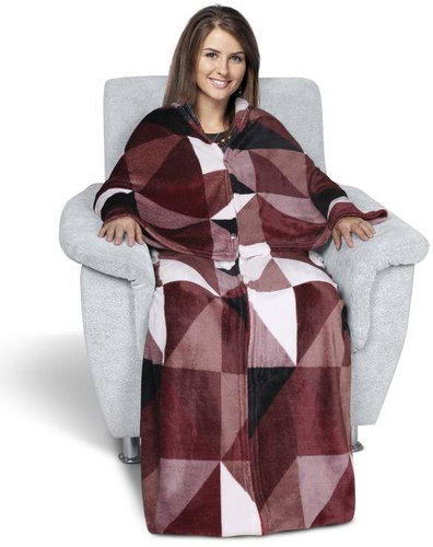 BELLATEX s.r.o. KORALL MICRO 150x200 TP 7749/418 hnědé trojúhelníky - Blanket - Main image