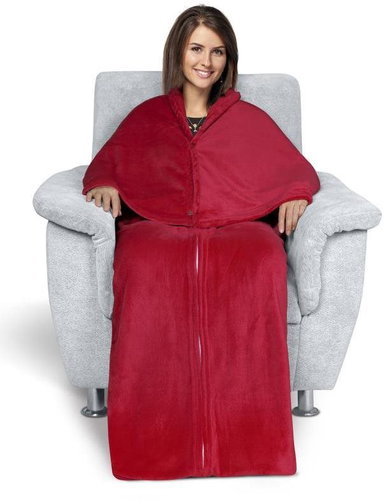 BELLATEX s.r.o. KORALL MICRO 150x200 TP 7739/120 Uni jahodová - Wearable Blanket - Main image