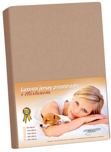 Bellatex KL8: Jersey with elastane sheet 100 × 200 313 coffee - Bedsheet - Main image
