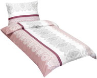 Bellatex Povlečení satén 94/295 růžový ornament 140 × 200, 70 × 90 cm - Bed Linen