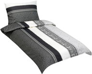 Bellatex Linen satin 94/848 grey ornament 140 × 200, 70 × 90 cm - Bed Linen