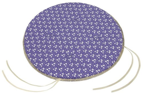 Bellatex Adéla round smooth - diameter 40 cm, height of purple 3 cm - flower on purple - Pillow Seat - Main image
