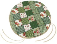 Bellatex Adéla round smooth - diameter 40 cm, height of purl 3 cm - patchwork green - Pillow Seat
