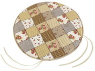 Bellatex Adéla round smooth - diameter 40 cm, height of purple 3 cm - rose with a beige dice - Pillow Seat