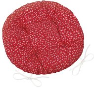 Bellatex Adela prešívaný okrúhly – priemer 40 cm – červený kvietok - Vankúš na sedenie