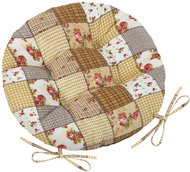 Bellatex Adéla quilted round - diameter 40 cm - little rose with dice - Pillow Seat