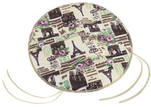 Bellatex DANA round smooth - diameter 40 cm, height of purl 3 cm - French romance - Pillow Seat - Main image