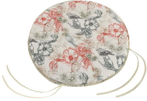 Bellatex DANA round smooth - diameter 40 cm, height of purl 3 cm - birds - Pillow Seat - Main image