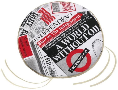 Bellatex EMA round smooth - diameter 40 cm, height of purl 2 cm - newspaper red - Pillow Seat - Main image