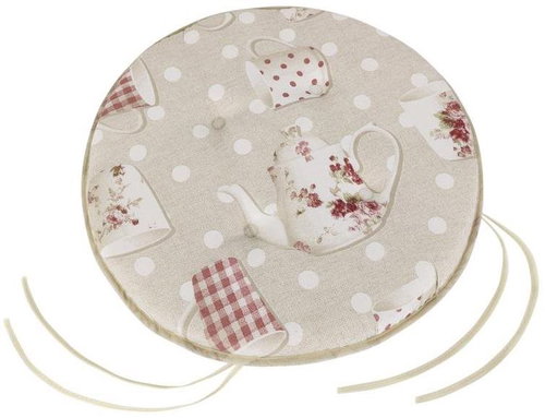 Bellatex EMA round smooth - diameter 40 cm, height of purple 3 cm - mug with teapot - Pillow Seat - Main image