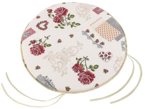 Bellatex EMA round smooth - diameter 40 cm, height of purple 3 cm - rose flower - Pillow Seat - Main image