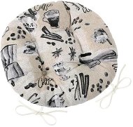 Pillow Seat Bellatex EMA round quilted - diameter 40 cm - coffee - Sedací polštář