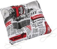 Bellatex EMA quilted - 40 × 40 cm, quilted - newspaper black, red - Pillow Seat