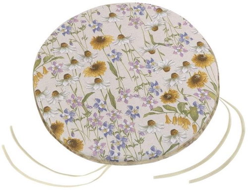 Bellatex IVO round smooth - diameter 40 cm, height of purl 2 cm - chamomile - Pillow Seat - Main image