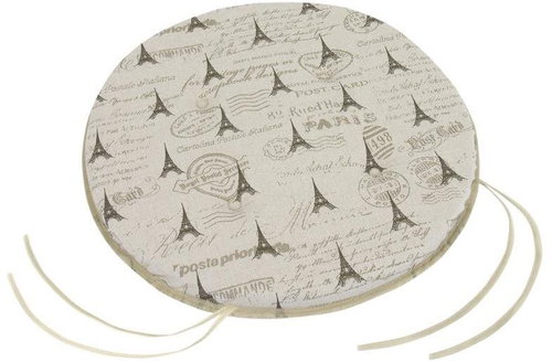Bellatex IVO round smooth - diameter 40 cm, height of purl 3 cm - Eiffel Tower beige - Pillow Seat - Main image
