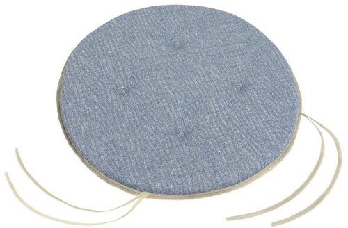 Bellatex IVO round smooth - diameter 40 cm, height of purl 3 cm - uni blue - Pillow Seat - Main image