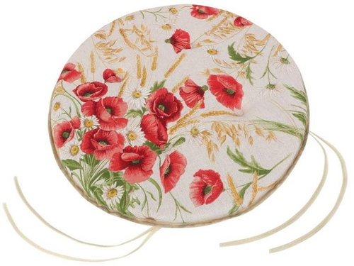 Bellatex IVO round smooth - diameter 40 cm, height of purl 3 cm - poppy - Pillow Seat - Main image