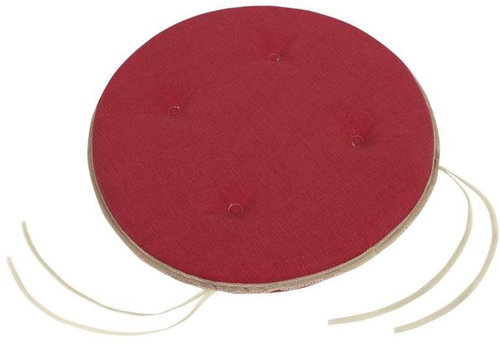 Bellatex LADA round smooth - diameter 40 cm, height of purple 3 cm - burgundy Uni - Pillow Seat - Main image