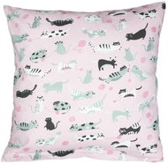 Bellatex Cotton - 40 × 40 cm - pink cat - Pillowcase