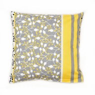 Bellatex Cotton - 40 × 40 cm - grey flower - grey, yellow - Pillowcase