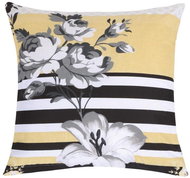 Bellatex Cotton - 40 × 40 cm - grey-beige flowers - Pillowcase