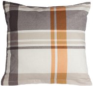 Obliečka na vankúš Bellatex Bavlnená – 40 × 40 cm – sivo-oranžové káro - Povlak na polštář