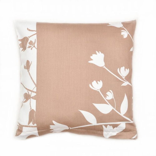 Bellatex Cotton satin - 40 × 40 cm - brown flower - Pillowcase - Main image